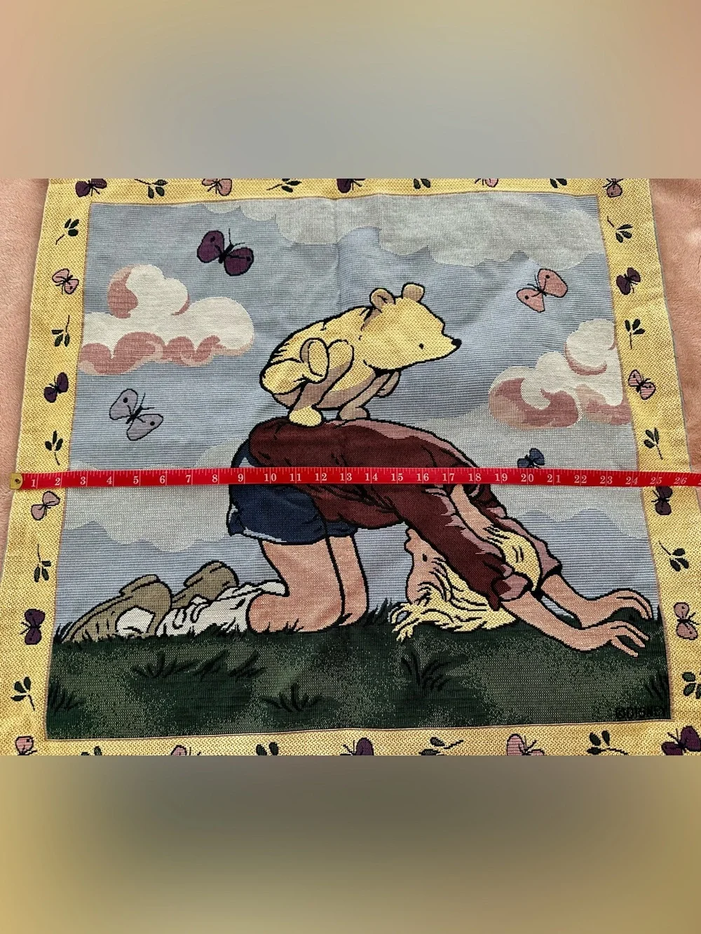 Classic Winnie the Pooh Tapestry Wall Hanging Bridge Leap Frog Pooh Cartwheel